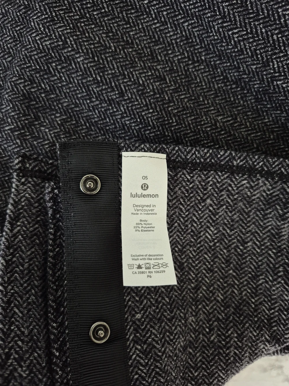 Lululemon Vinyasa Rulu Wrap Black Herringbone - Picture 3 of 5